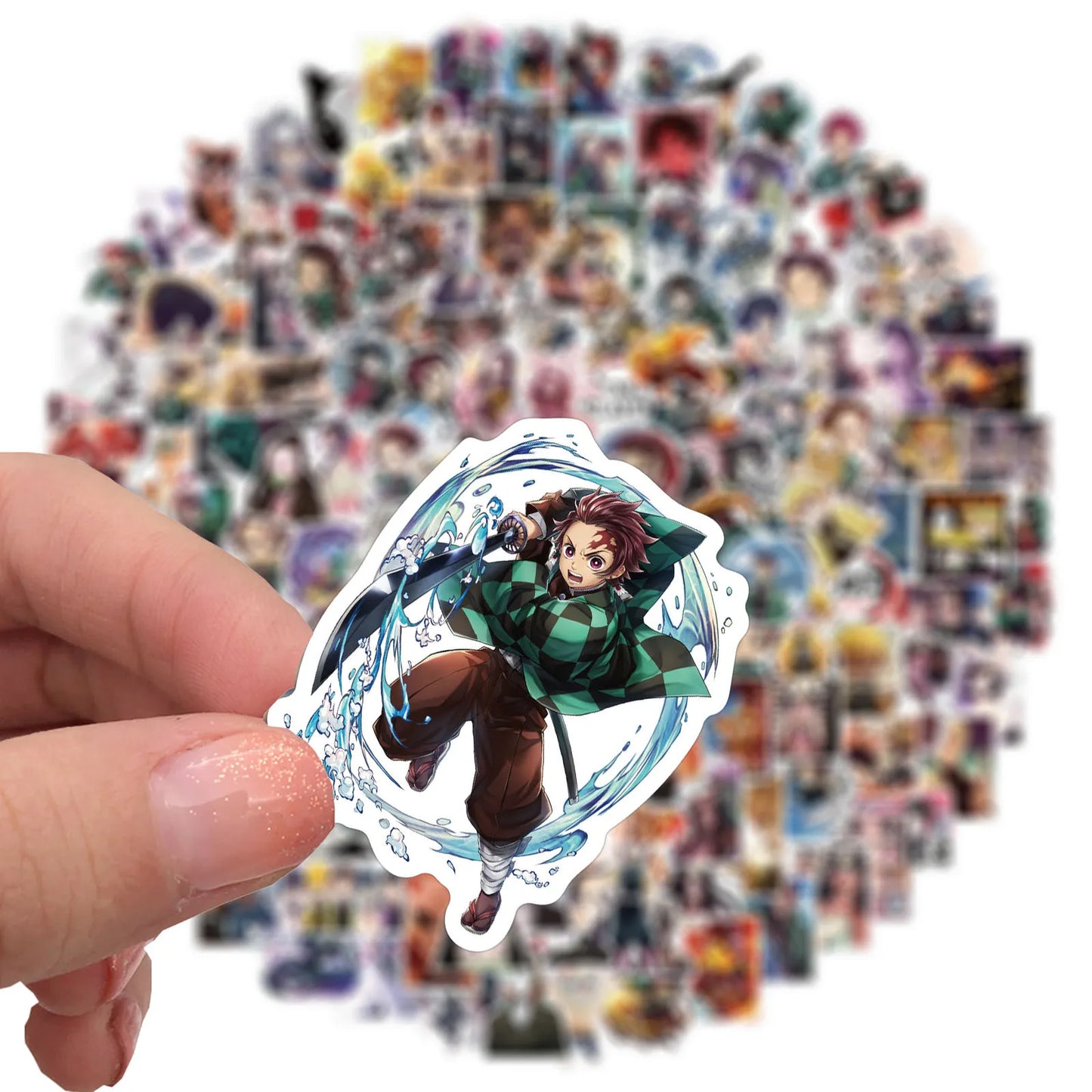 100/200pcs Cartoon Anime Demon Slayer Stickers for Laptop Suitcase