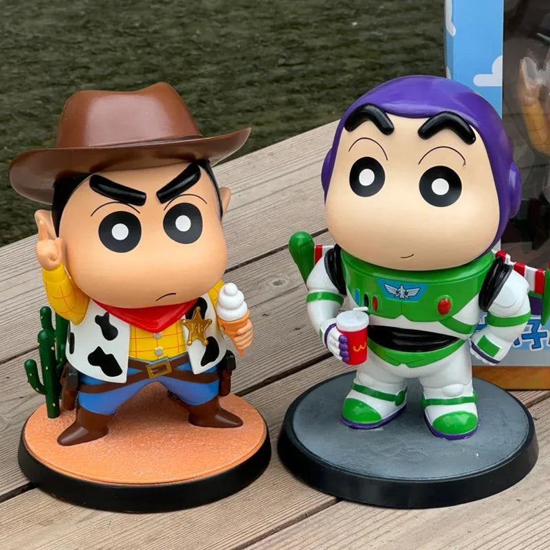 Cartoon Crayon Xiaoxin Cosplay Woody Buzz Lightyear Action Figure