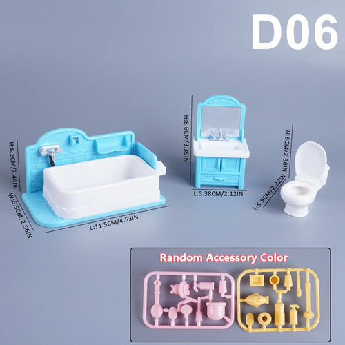 1:12 Miniature Furniture Forest Family Kitchen Toy Dining Table