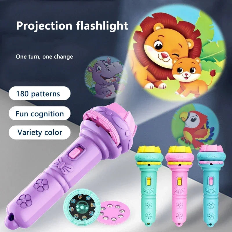 Flashlight Projector Torch Lamp Toy Cute Cartoon Creativity Toy Torch