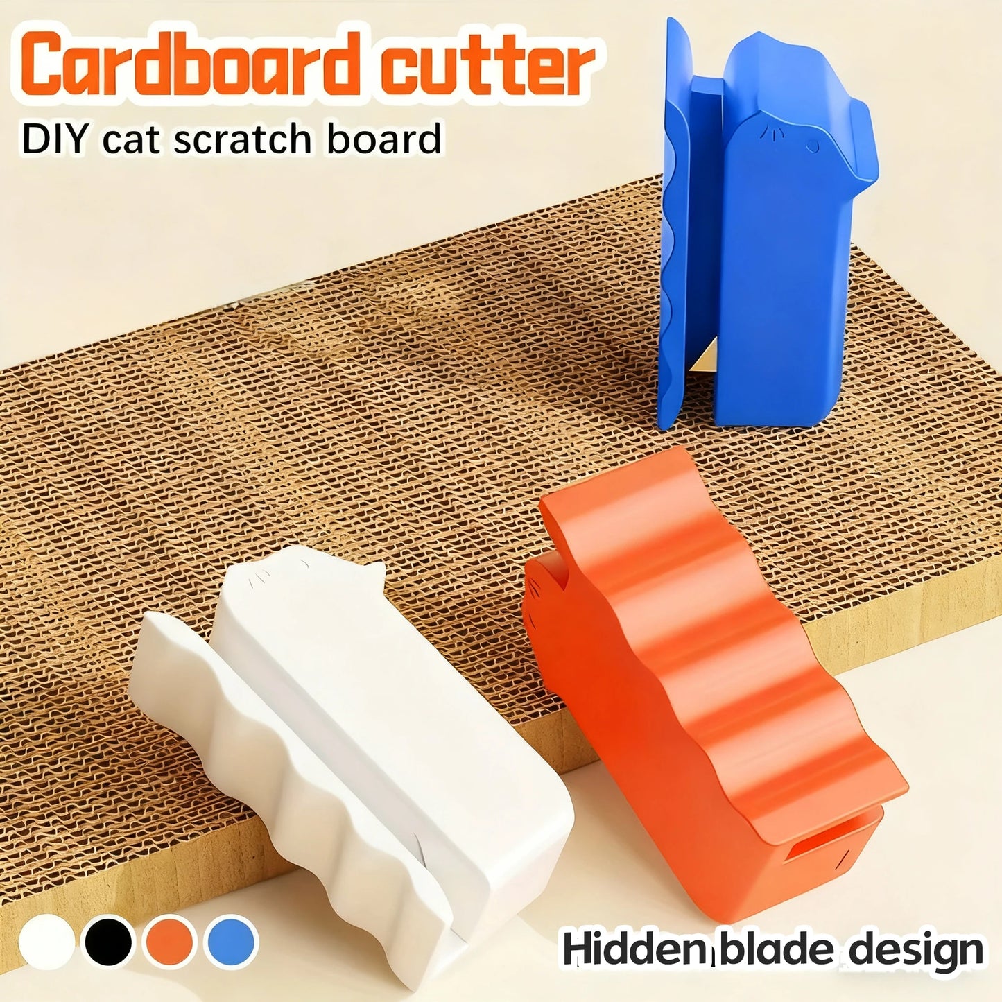 Homemade corrugated cardboard cutter, suitable for making cat