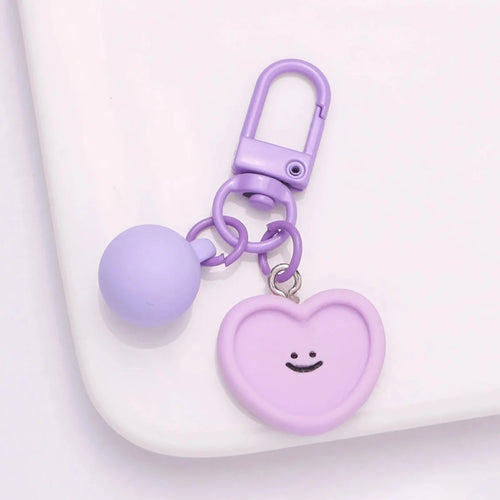 DIY Smiling Face Keychain Resin Heart Flower Cloud Charm Handmade