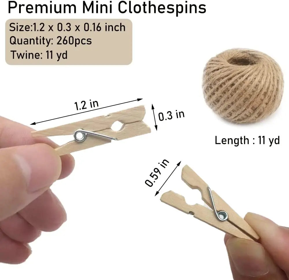 10/20/50 mini wood clothespins, 1-inch small craft wood clips, free
