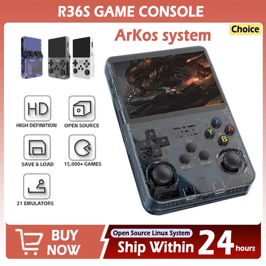 R36S Portable Handheld Game Console 3.5Inch IPS 640x480 Screen Built