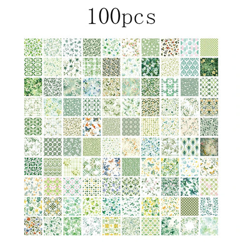 100pcs Vintage Paper Multi Style Deco Retro Stationery Supplies