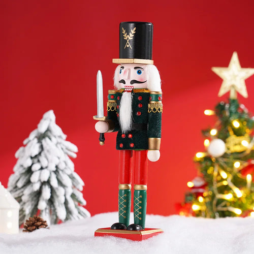 30CM Nutcracker Wooden Soldier Doll Puppet Creative Craft Holiday