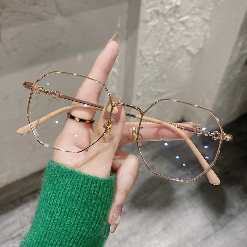 Classic Blue Light Blocking Women Glasses Frame Fashion Metal Spring