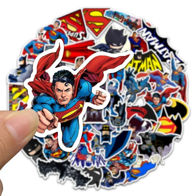 Cool Cartoon Batman Stickers Superman Anime Decal for Skateboard Phone