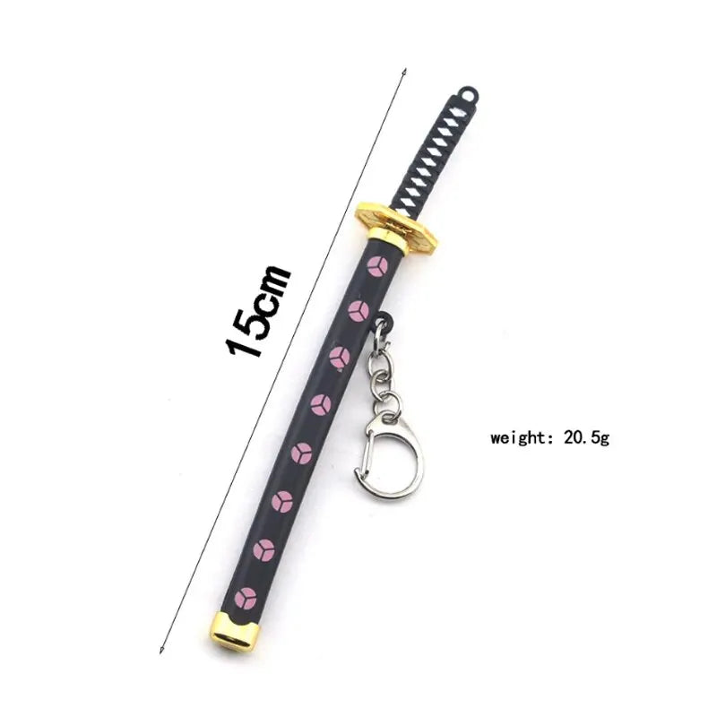 Mini Roronoa Zoro Samurai Sword Keychain Anime Scabbard Key Ring