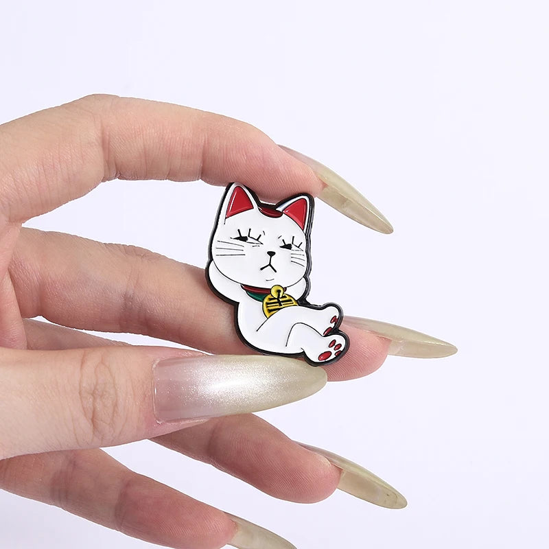 Turbo Granny Cat Spying Enamel Pins Cartoon Anime Characters Cat
