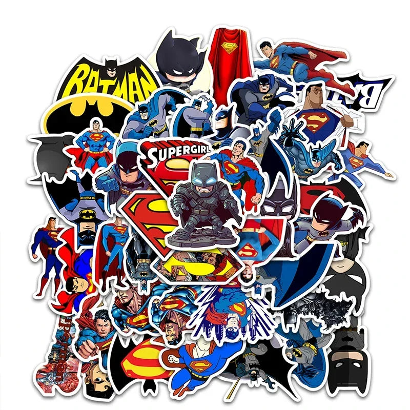 Cool Cartoon Batman Stickers Superman Anime Decal for Skateboard Phone