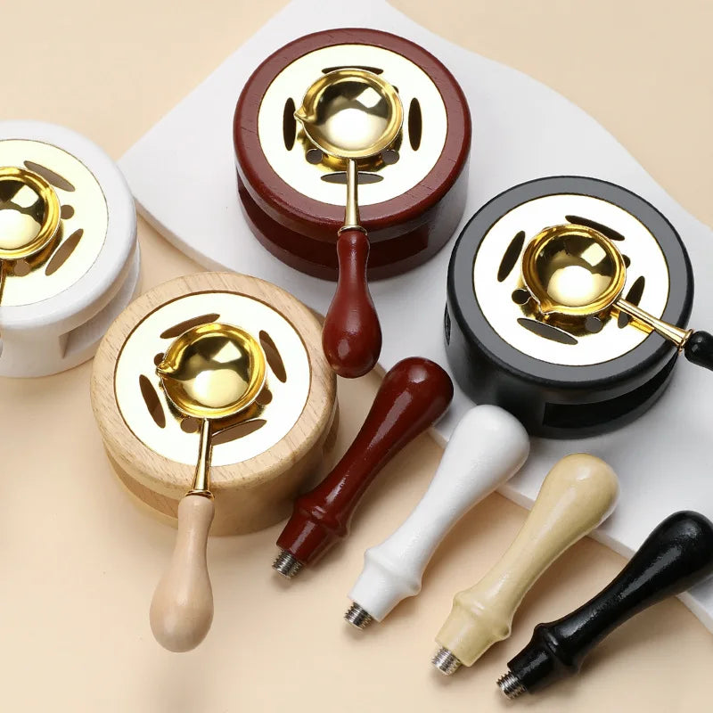 2/3pcs Wax Seal Set Wood Wax Melting Lacquer Furnace With