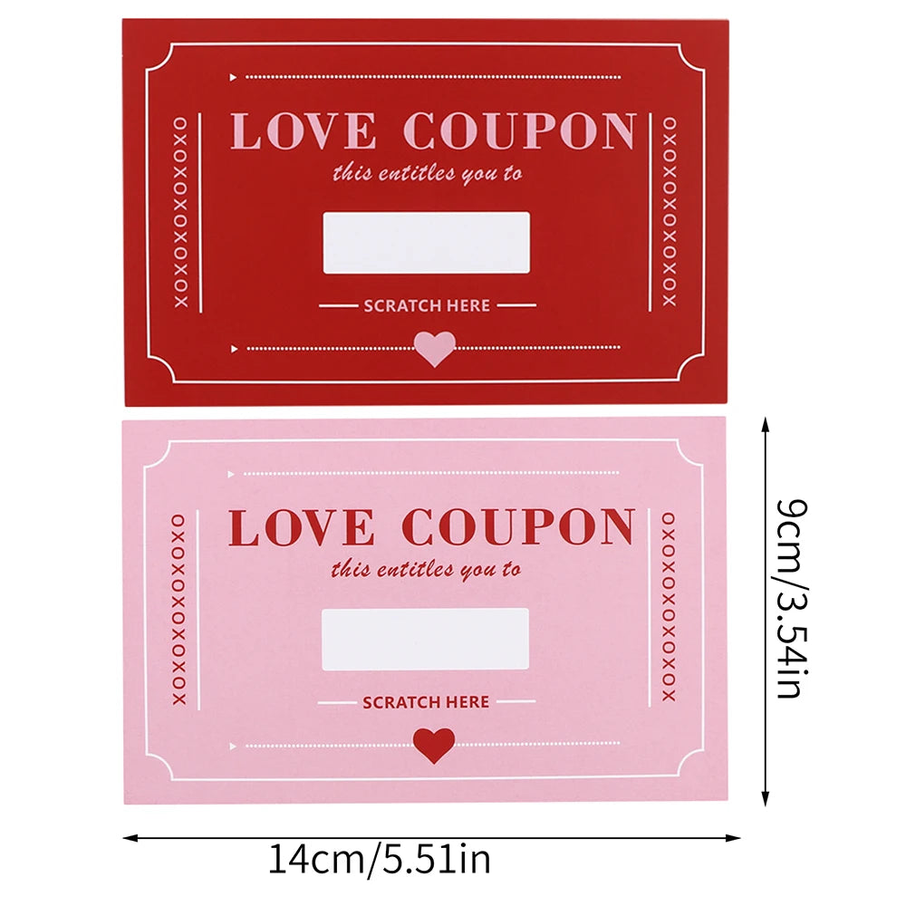 10Pcs/20Pcs Scratch-Off Love Coupons Couple Scratch Off Cards
