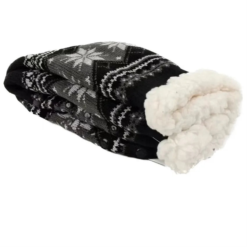 Winter Socks Mens Fluffy Warm Short Plus Velvet Soft Thermal Non Slip