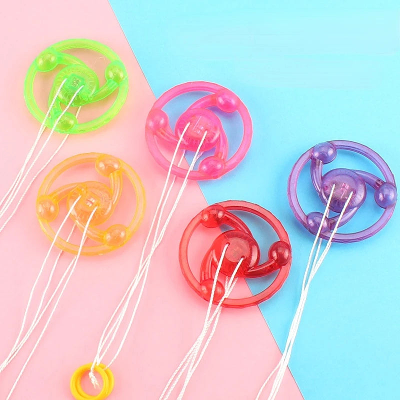3pcs New Luminous Hand Pull Luminous Flashing Rope Flywheel Toy Led