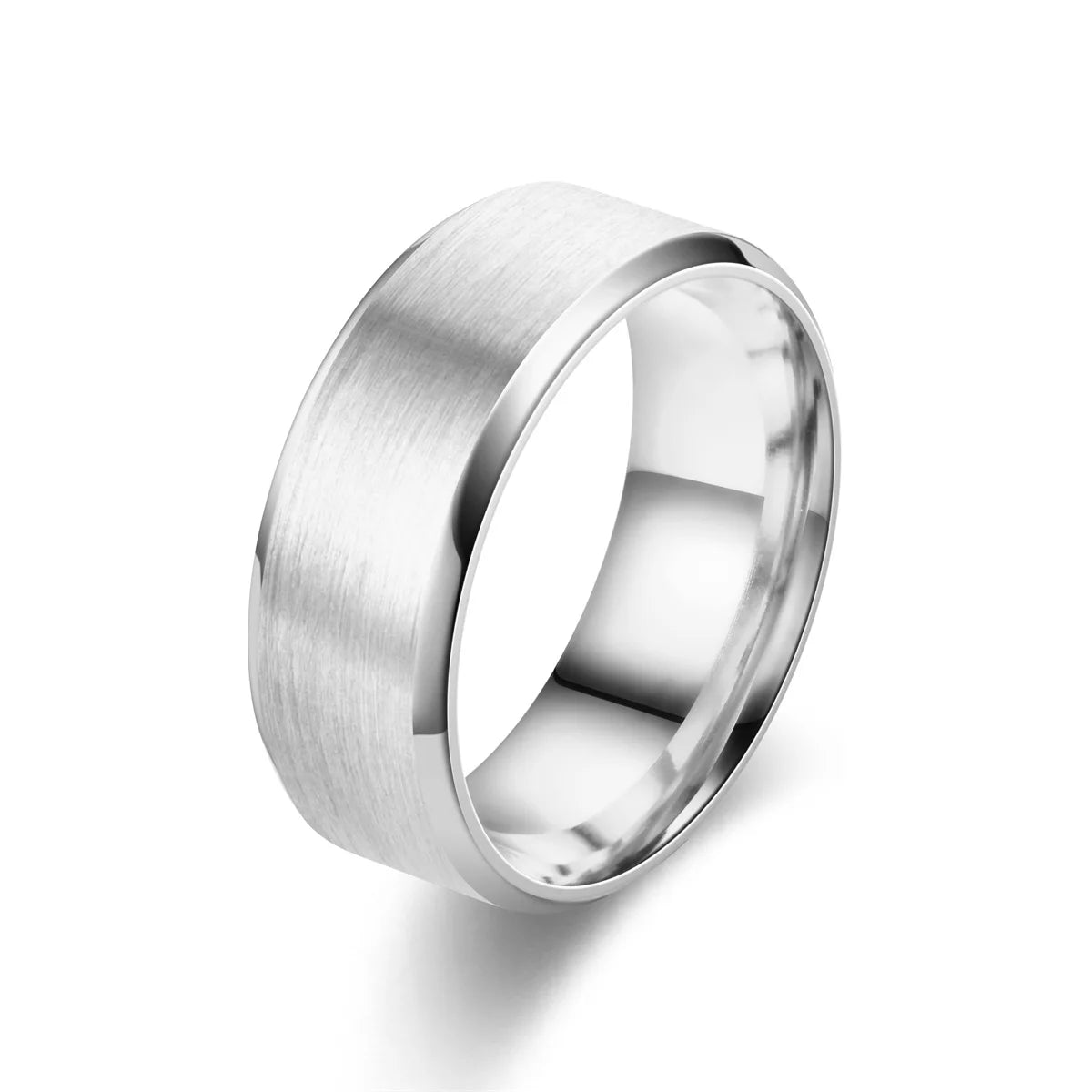 Classic 8mm Tungsten Mens Ring Surface Brushed Stainless Steel Ring