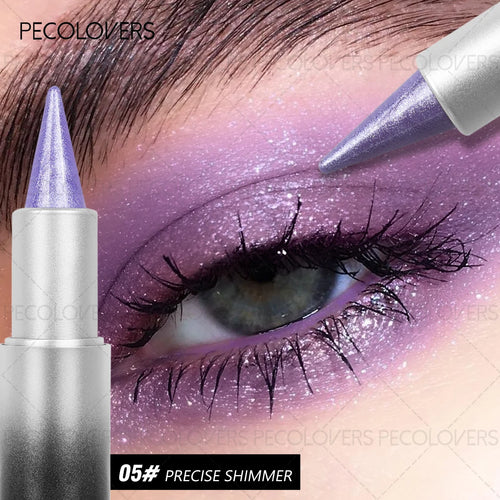 1 Pc Monochromatic Glitte Shiny Eyeshadow Pen & Eyeshadow Stick,