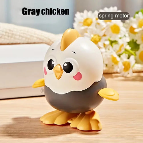 Novelty Clockwork Cartoon Jumping Chicken Toy,Interactive Crawling Toy