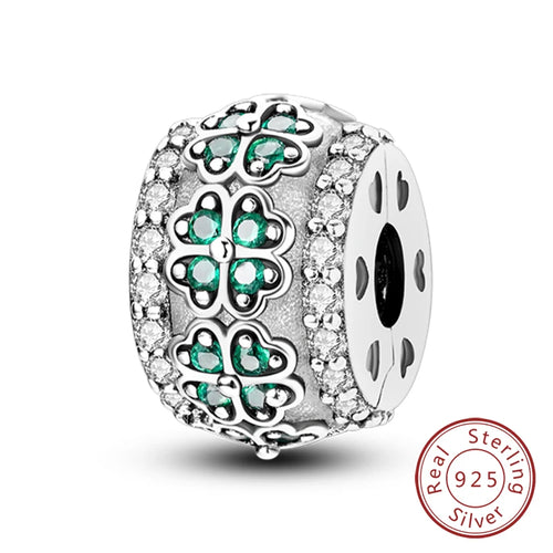 Fit Original Charms Beads 925 Sterling Silver Clip Charms Zircon