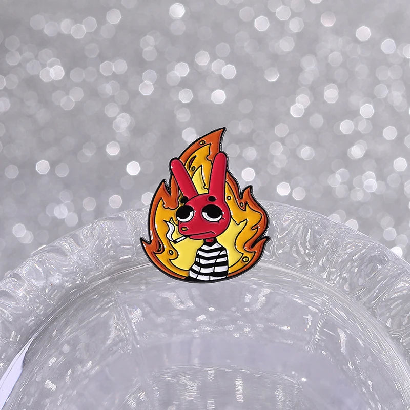 Red Rabbit Enamel Pins Custom NUNCA HABIA VISTO TANTA CACA JUNTA