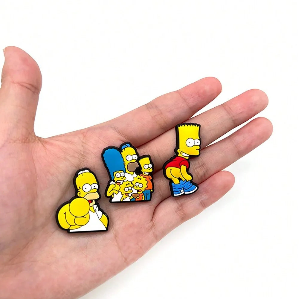 18pcs/set Shoe Charms PCV Cute Cartoon Shoe Accessorie Simpson For