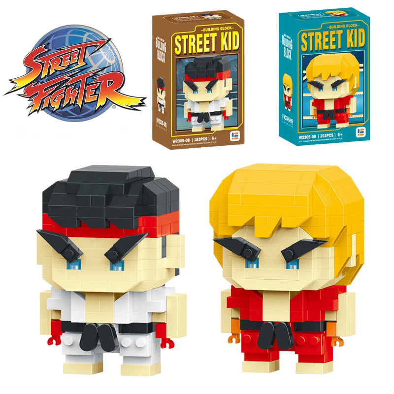 Anime Street Fighter Fighting Game Action Building Blocks KenMasters