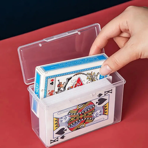 1/3pcs Playing Card Box, Clear Deck Case, Two Poker Images Can Be