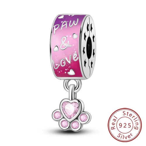 Fit Original Charms Beads 925 Sterling Silver Clip Charms Zircon