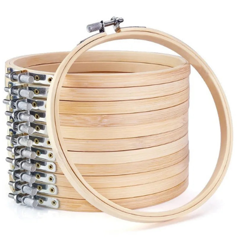 10pcs/Set 10-30cm Wooden Embroidery Hoops Frame Set Bamboo Embroidery