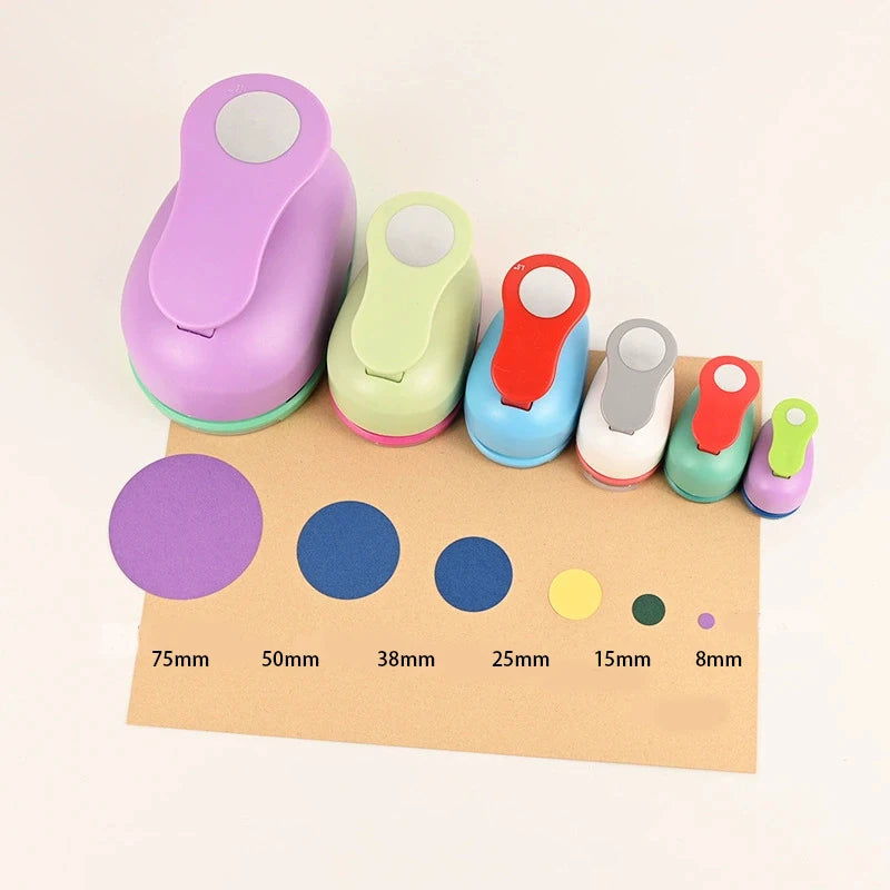 Assorted Circle Punch Set (8/16/25/38/50/75mm) - Vibrant Paper Craft