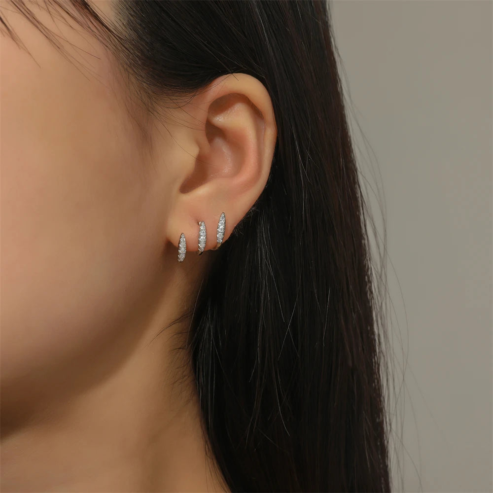 ZAKOL 2pcs Elegant Cubic Zirconia Three-Claw Earrings for Women