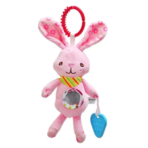Soft Giraffe Zebra Animal Handbells Rattles Plush Infant Baby