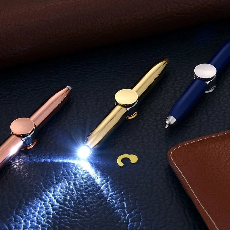 Multifunctional Decompression Finger Rotate Luminous Gyro Pens Toy