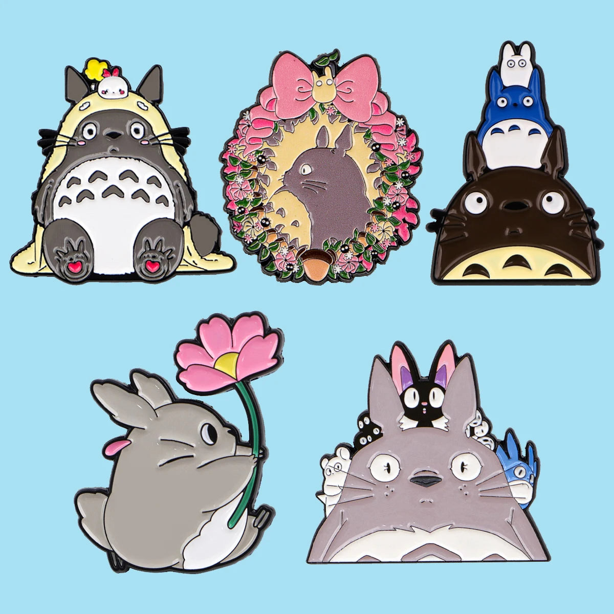 Mix 5pcs/set Grey Genie Enamel Pin Lovely Brooches For Lapel Pins