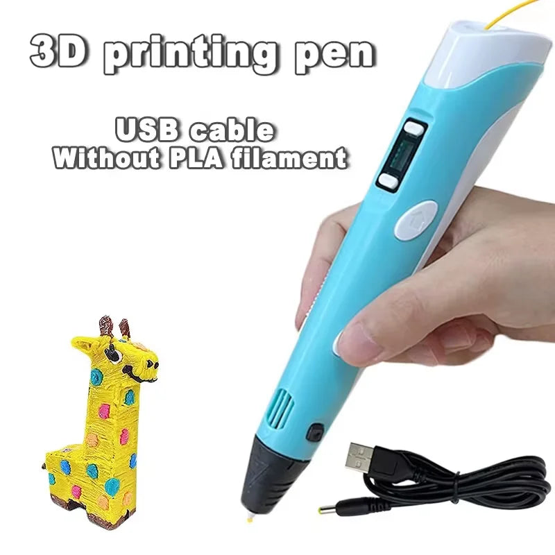 Electronic 3D Printing Pen LED Display Screen Children's 3D Graffiti