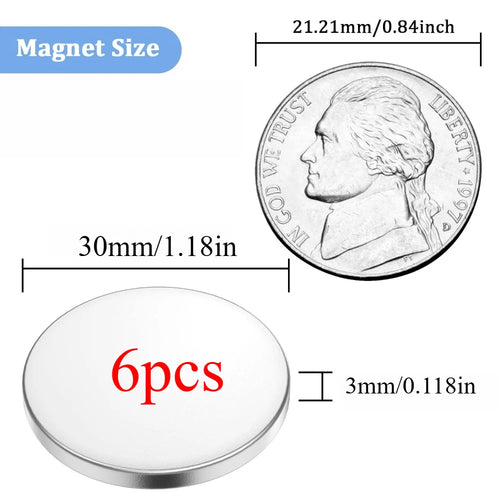 High-Power Neodymium Round Magnet 25x2/25x3/30x2/30x3 mm, Ideal for