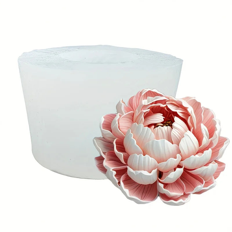3DElegant Floral Silicone Mold，Layered Peony Flower Design - Irregular