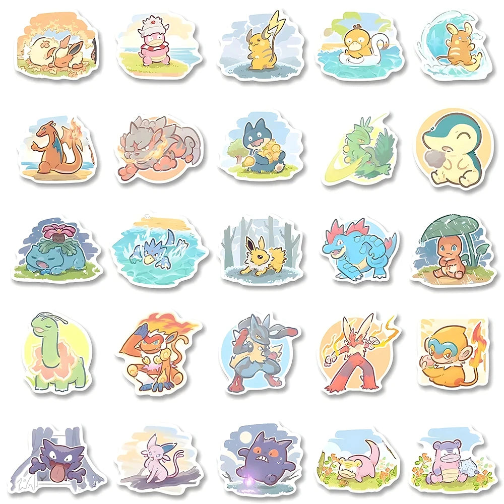 10/30/63pcs Cute Anime Pokemon Stickers Pikachu Cartoon Decals DIY
