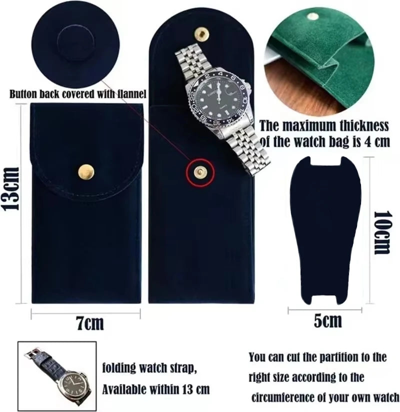 Embers Watch Bag Blue Black Green Watch Box Flannelette Gift Box