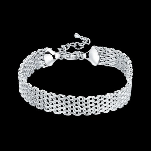 Fine 925 Sterling Silver Noble Nice Chain Solid Bracelet for Women Men