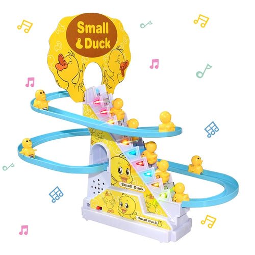 Climbing Stairs Track Toys Electric Duck DIY Rail Racing Track Roller
