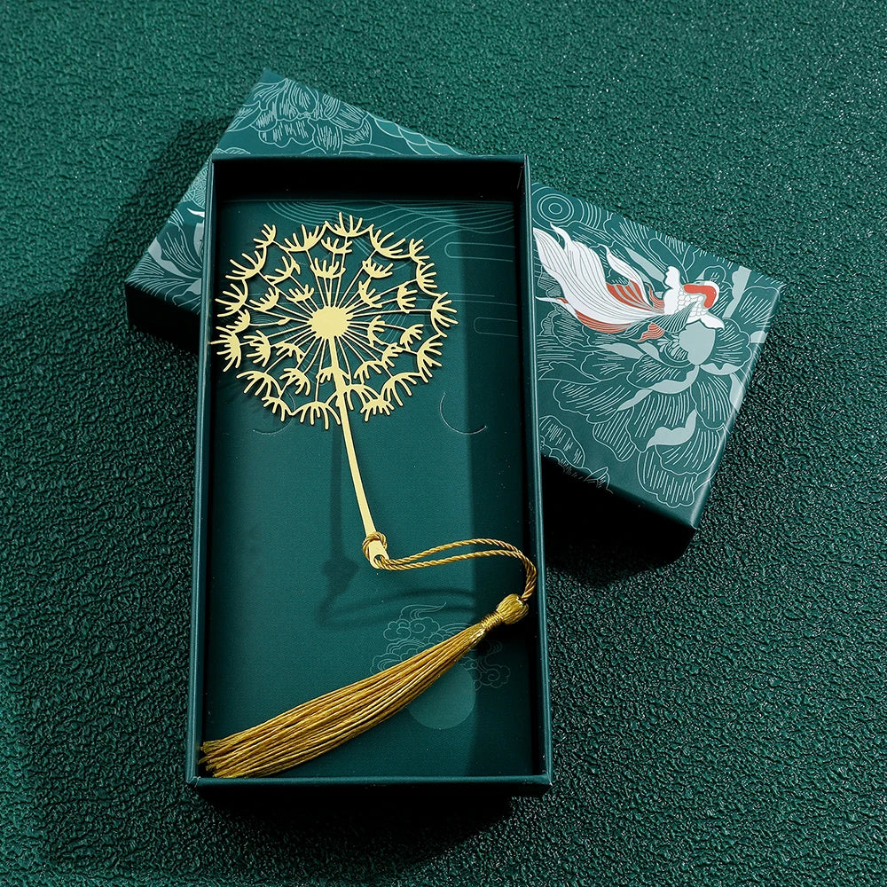 Chinese Style Handmade Book Mark Golden Rose Lotus Flower Bookmarks
