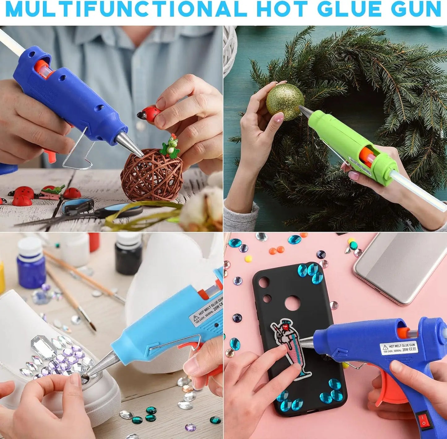 20W Mini Hot Glue Gun, Fast Preheating Glue Gun for Christmas Crafts