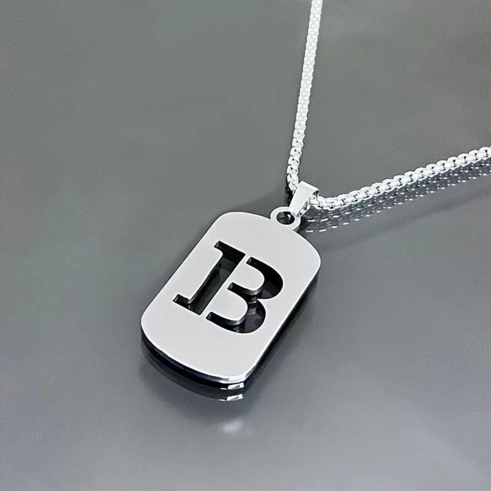 Stainless steel Men Women Pendant Necklace Hollow 26 Mother Without