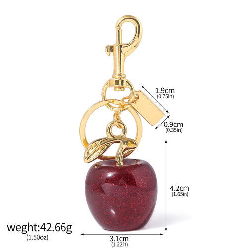 Fashion Delicious Red Cherry Keychain Summer Fruits Cherries Pendant