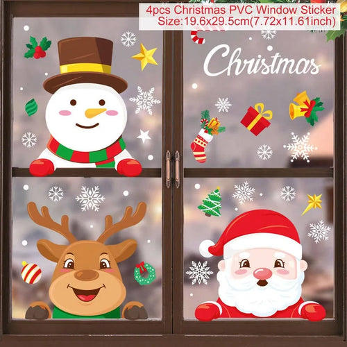 Christmas Window Sticker Merry Christmas Decorations For Home 2023