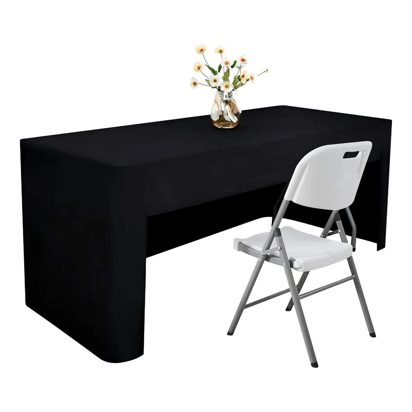 1PC 6Ft Open-Back Tablecloth for Rectangular Table, Washable Fabric