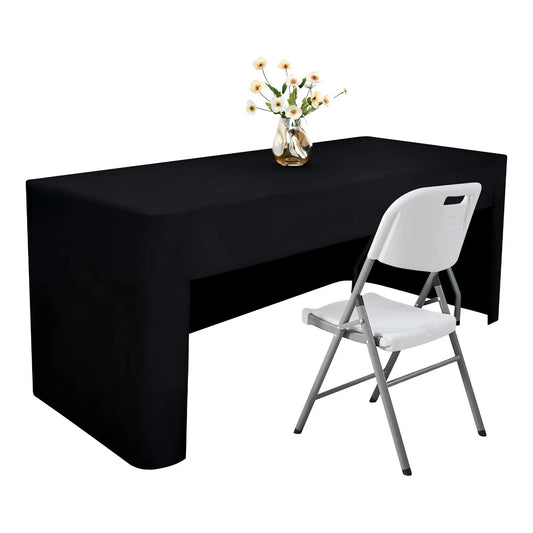 1PC 6Ft Open-Back Tablecloth for Rectangular Table, Washable Fabric
