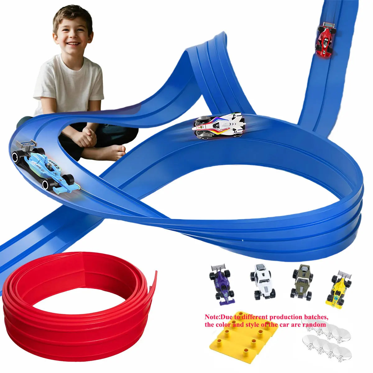 Flexible Race Track Children Toys DIY Double-track Racing Car Ramp