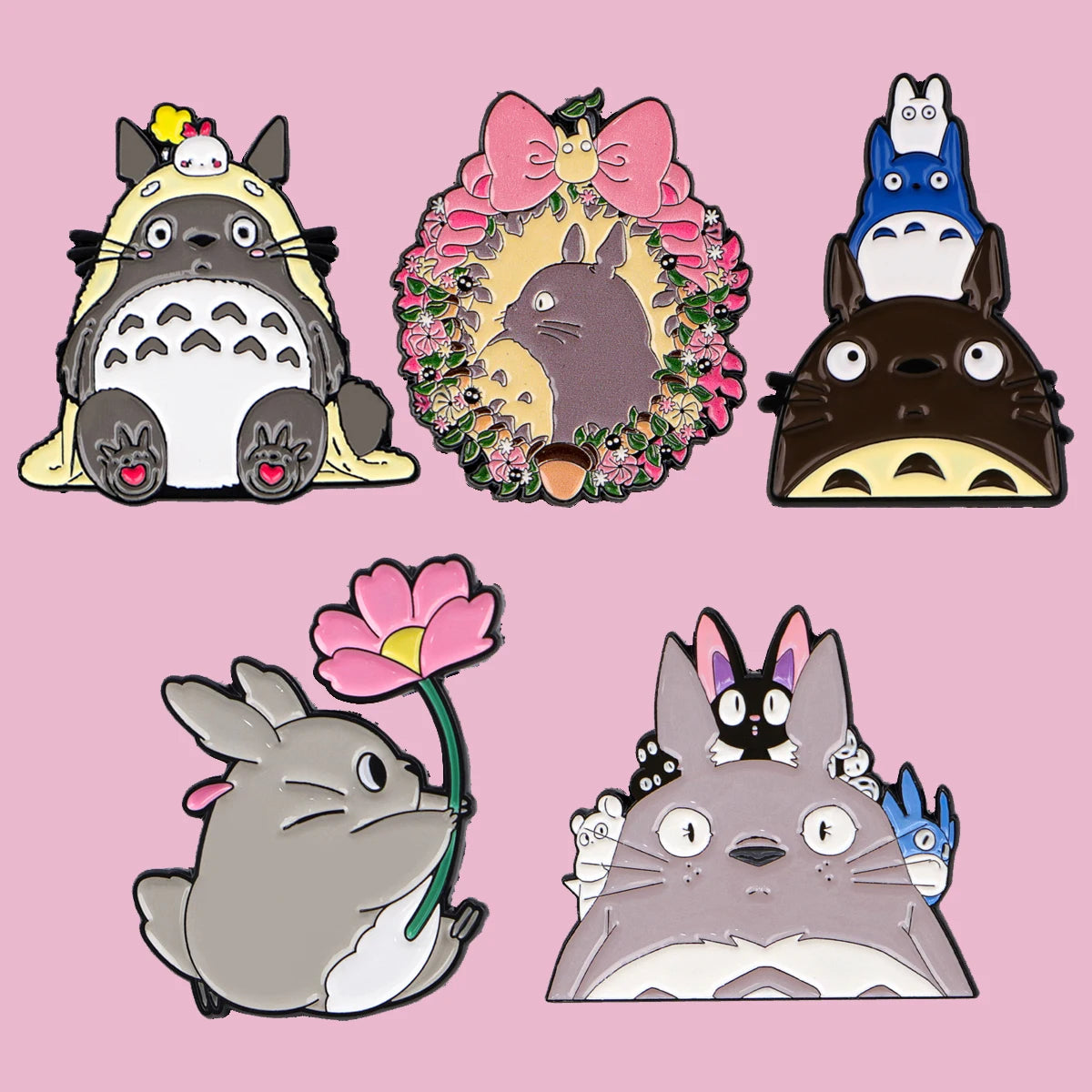 Mix 5pcs/set Grey Genie Enamel Pin Lovely Brooches For Lapel Pins